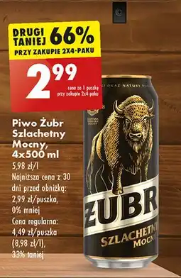 Biedronka Piwo Żubr Szlachetny Mocny oferta