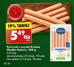 Biedronka Parówki z szynki Kraina Wędlin Nature oferta
