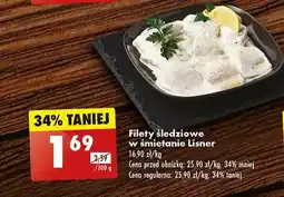 Biedronka Filety śledziowe w sosie śmietanowym Lisner oferta
