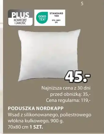 JYSK Poduszka Komfort oferta