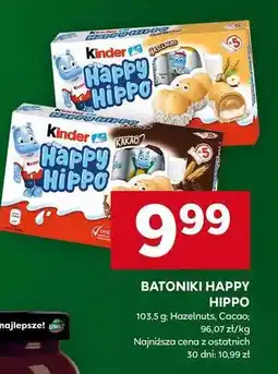 Stokrotka Batoniki croki orzechowe KINDER HAPPY HIPPO oferta