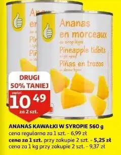 Auchan Ananas kawałki w syropie Podniesiony Kciuk oferta