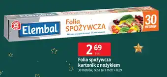 E.Leclerc Folia spożywcza z nożykiem 30 m Wiodąca Marka Elembal oferta