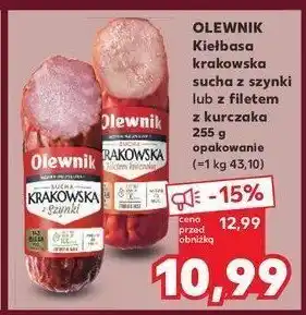 Kaufland Kiełbasa krakowska sucha z szynki Olewnik oferta