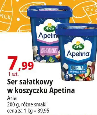 E.Leclerc Ser typu feta w kostkach original Arla Apetina oferta