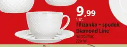 E.Leclerc Filiżanka ze spodkiem diamond line 220 ml Vetro-Plus oferta