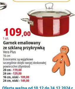 E.Leclerc Garnek emaliowany ze szklaną przykrywką 24 cm Vetro-Plus oferta