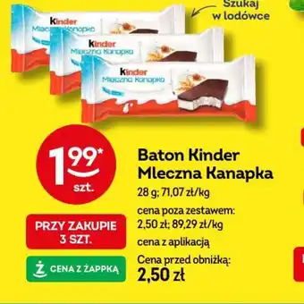 Żabka Baton Kinder Mleczna Kanapka oferta