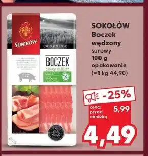 Kaufland Sokołów Boczek surowy wędzony 100 g oferta