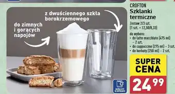 ALDI Szklanki termiczne do herbaty 250 ml Crofton oferta