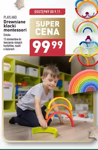 ALDI Playland Drewniane klocki Montessori oferta