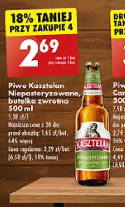 Biedronka Piwo Kasztelan Niepasteryzowane oferta