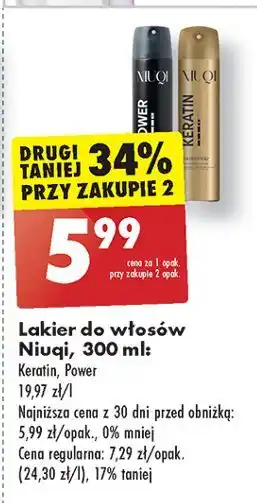 Biedronka Lakier do włosów power Niuqi oferta