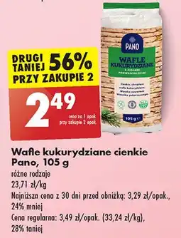 Biedronka Wafle kukurydziane z ziołami prowansalskimi Pano oferta