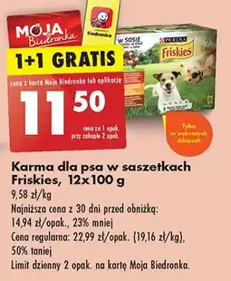 Biedronka Karma dla kota z mięsem i warzywami w sosie Friskies Adult oferta