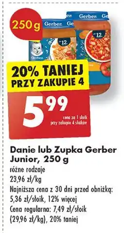 Biedronka Zupka pomidorowa z ryżem Gerber Junior oferta