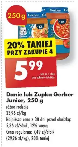 Biedronka Zupka pomidorowa z ryżem Gerber Junior oferta