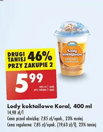 Biedronka Lody krówka-kukułka Koral Koktajlowe oferta