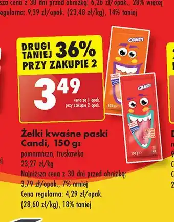 Biedronka Żelki kable truskawkowe Candi (Biedronka) oferta