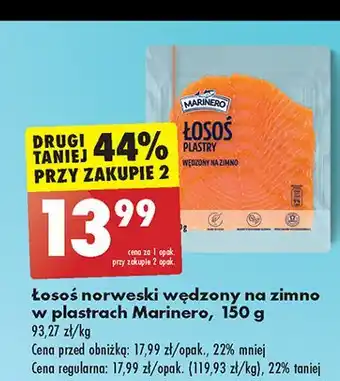 Biedronka Łosoś norweski wędzony plastry Marinero oferta