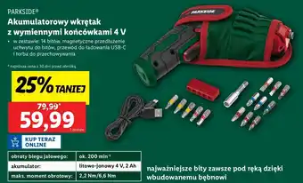 Lidl Wkrętarka akumulatorowa 4v Parkside oferta