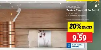 Lidl Ręczniki frotte 30 x 50 cm Livarno Home oferta