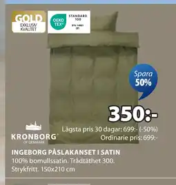 JYSK INGEBORG PÅSLAKANSET I SATIN oferta