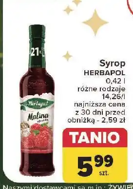 Carrefour Syrop malina Herbapol oferta