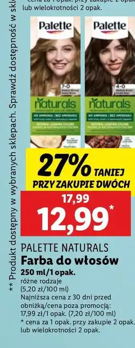 Lidl Farba do włosów 4-0 Palette Permanent Naturals Color Creme oferta