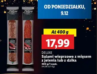 Lidl Salami wieprzowe z mięsem jelenia Deluxe oferta