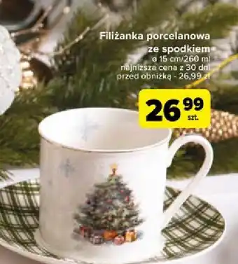 Carrefour Filiżanka porcelanowa ze spodkiem oferta