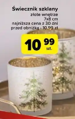 Carrefour Świecznik szklany oferta