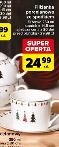 Carrefour Filiżanka porcelanowa ze spodkiem oferta