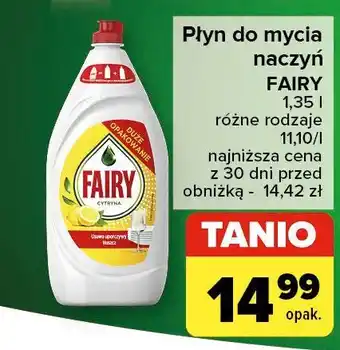 Carrefour Płyn do mycia naczyń lemon Fairy oferta