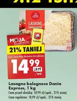 Biedronka Lasagne bolognese Danie express oferta