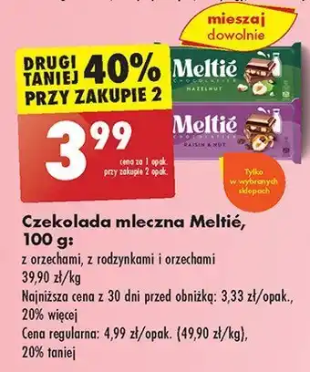 Biedronka Czekolada mleczna z orzechami laskowymi Meltie oferta