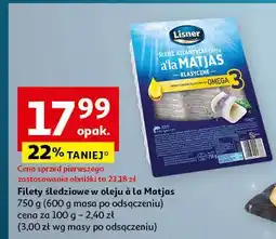 Auchan Filety śledziowe a'la matjas klasyczne Lisner oferta