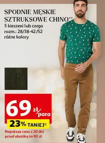 Auchan Spodnie męskie chinos Inextenso By Auchan oferta