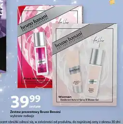 Auchan Zestaw w pudełku woman dezodorant sprayu 75 ml + żel pod prysznic 50 Bruno Banani oferta