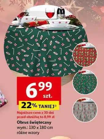 Auchan Obrus świąteczny 130 x 180 cm oferta