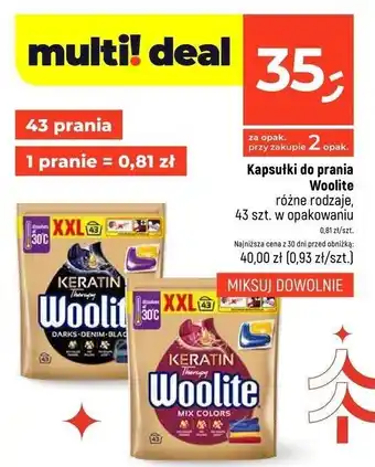 Dealz Kapsułki do brania black Woolite Keratin oferta