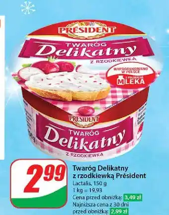 Dino Twaróg delikatny z rzodkiewką President oferta