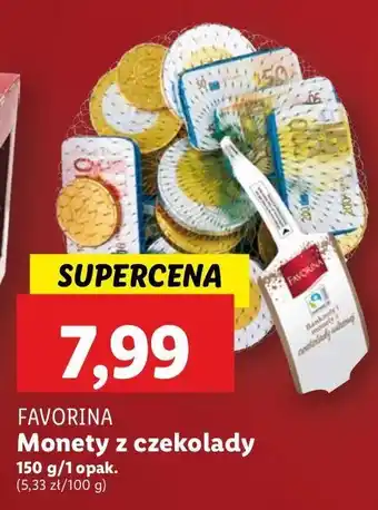 Lidl Monety z czekolady Favorina oferta