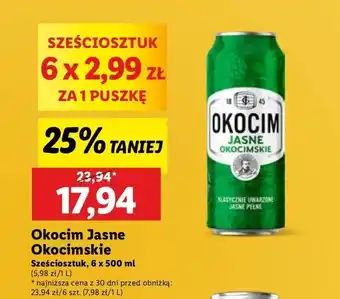 Lidl Piwo Okocim Jasne Okocimskie oferta