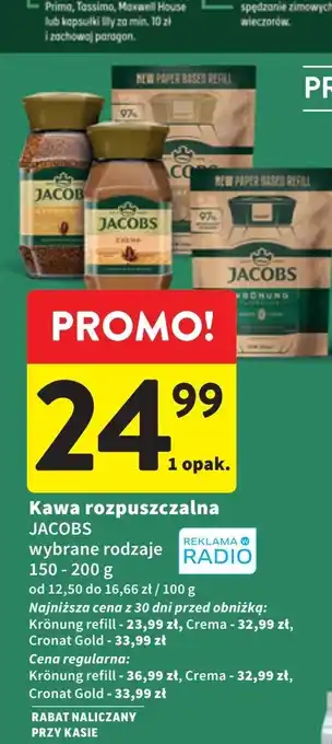 Intermarche Kawa Jacobs crema oferta