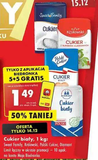 Biedronka Cukier biały 1kg oferta