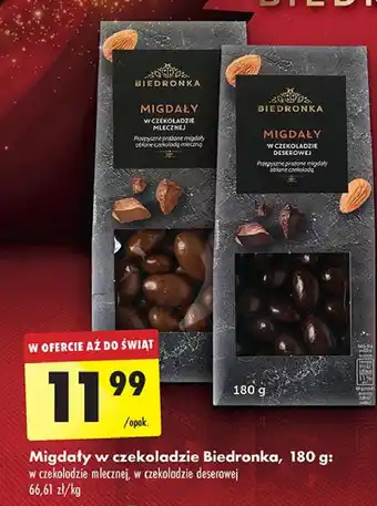 Biedronka Migdały w czekoladzie deserowej Biedronka oferta