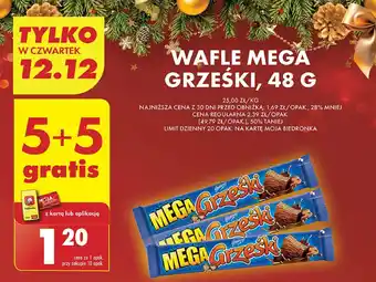 Biedronka Wafelek kakaowy w czekoladzie deserowej Grześki Mega oferta