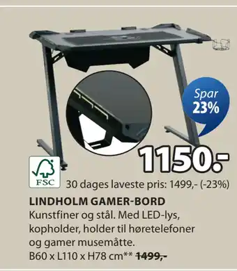 JYSK LINDHOLM GAMER-BORD oferta