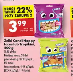 Biedronka Zelki Candi Happy faces lub Tropikiini oferta